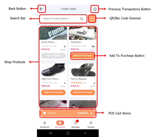 Carteja Mobile POS Page